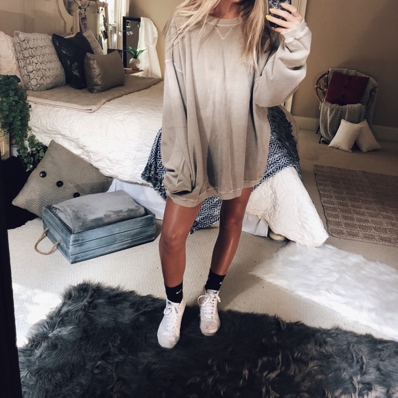 Dresses & Skirts - mocha stonewashed sweatshirt dress